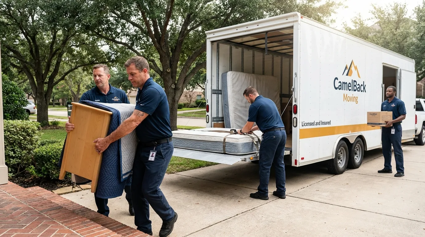 Crew loading residential truck for cross-state move from Jeannette, PA